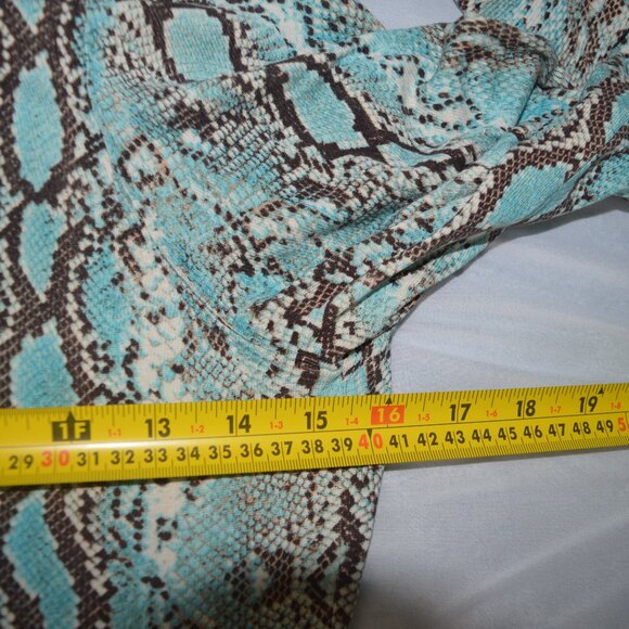 Michael Kors cardigan cozy sweater gorgeous torquise snakeprint sz med - Picture 4 of 5